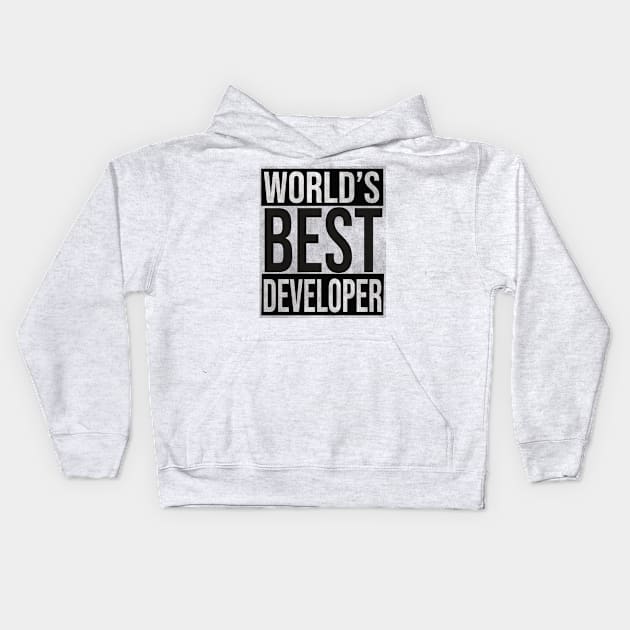 Worlds Best Developer Kids Hoodie by familycuteycom